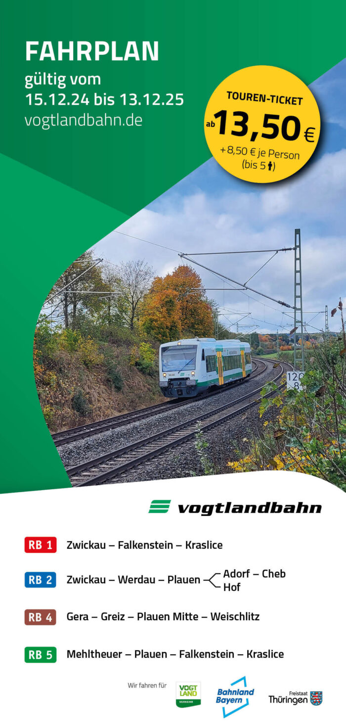 Fahrplanbroschüre Vogtlandbahn | gültig ab 15.12.2024