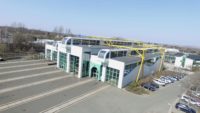 Ansicht des Werkstattgebäudes der Länderbahn am Standort Neumark
