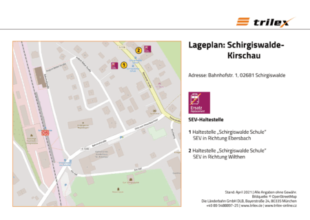 Schirgiswalde Kirschau Lageplan