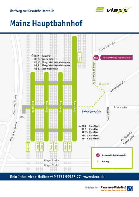 Mainz Hauptbahnhof Haltestelle N Ersatzhaltestelle