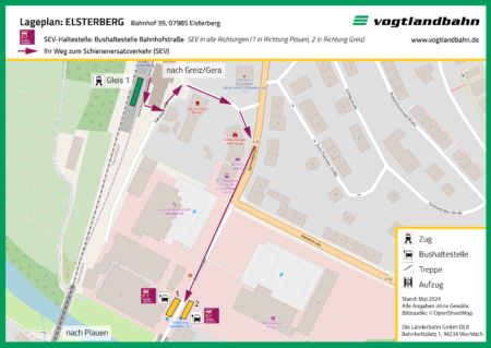 Lageplan Elsterberg Bushaltestelle Bf Strasse