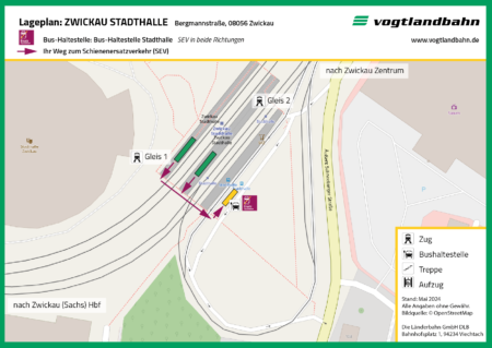 Lageplan Zwickau Stadthalle